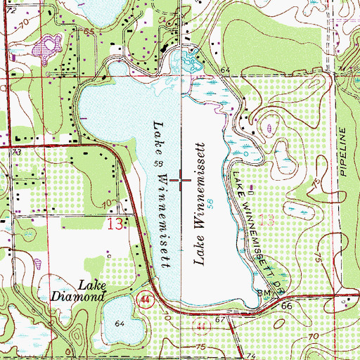 Topographic Map of Lake Winnemisett, FL
