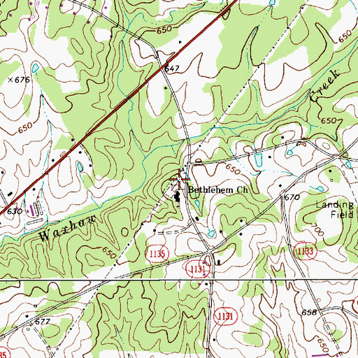 Topographic Map of Bethlehem Church Cemetery, NC