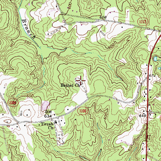 Topographic Map of Bethel Church Cemetery, NC