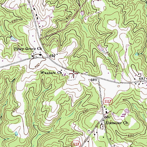 Topographic Map of Waxhaw Church Cemetery, NC