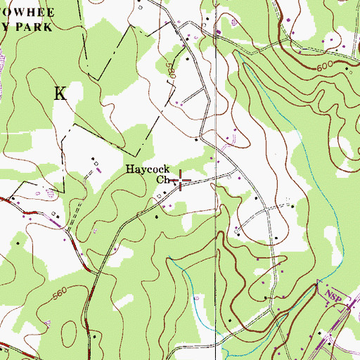 Topographic Map of Haycock Mennonite Cemetery, PA