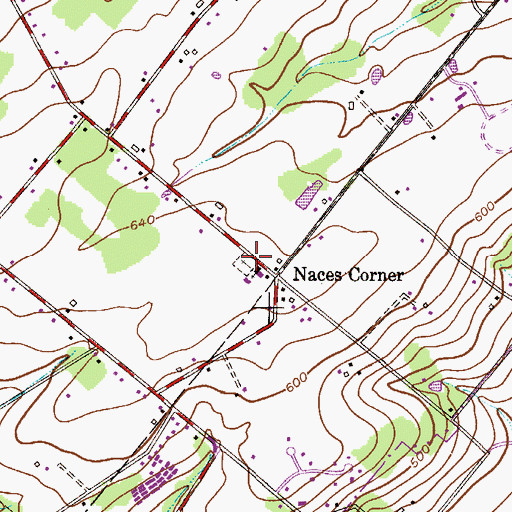 Topographic Map of Hilltown Baptist Church Cemetery Upper, PA