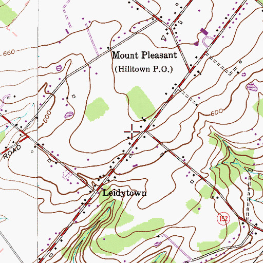 Topographic Map of Hilltown German Reformed Church Cemetery, PA