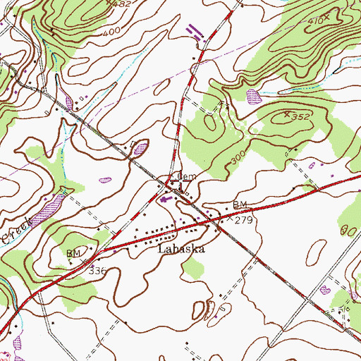 Topographic Map of Lahaska United Methodist Church Cemetery, PA