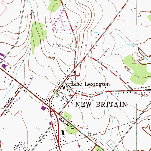 Topographic Map of Line Lexington Mennonite Church Cemetery, PA
