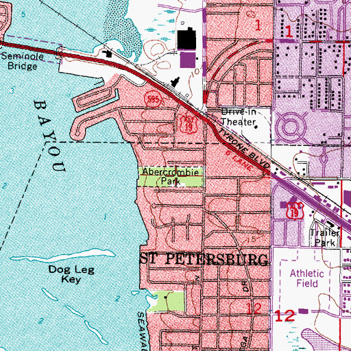 Topographic Map of Abercrombie Park, FL