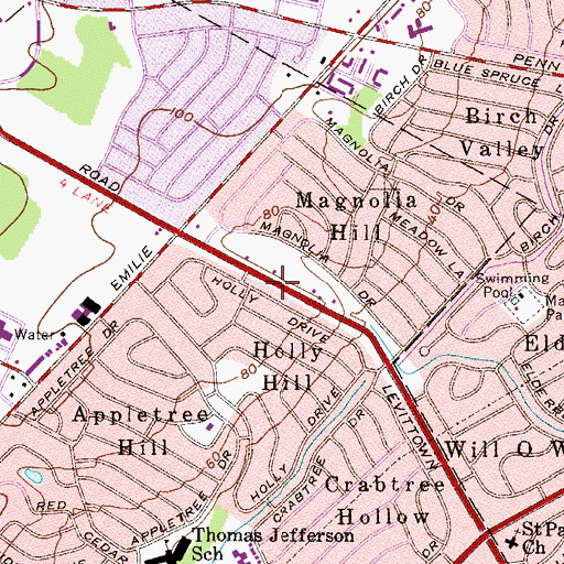 Topographic Map of Morris Family Cemetery, PA