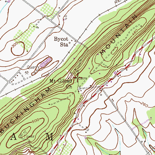 Topographic Map of Mount Gilead African Methodist Episcopal Church Cemetery, PA