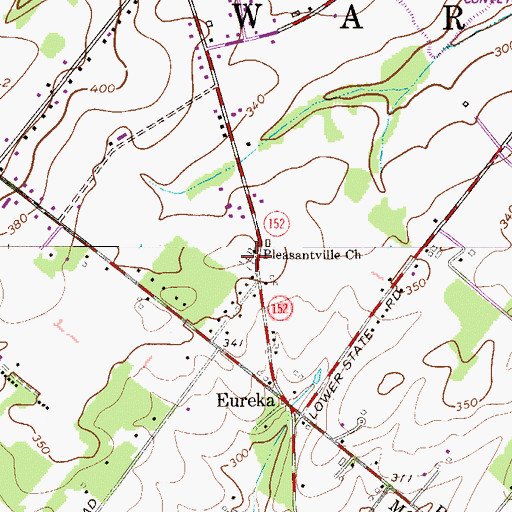 Topographic Map of Pleasantville United Church of Christ Cemetery, PA