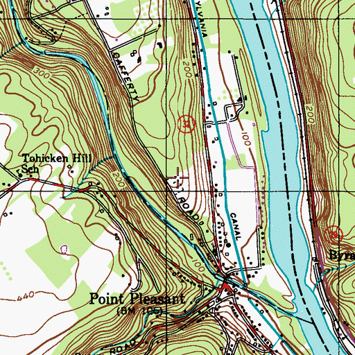 Topographic Map of Point Pleasant Baptist Church Cemetery, PA