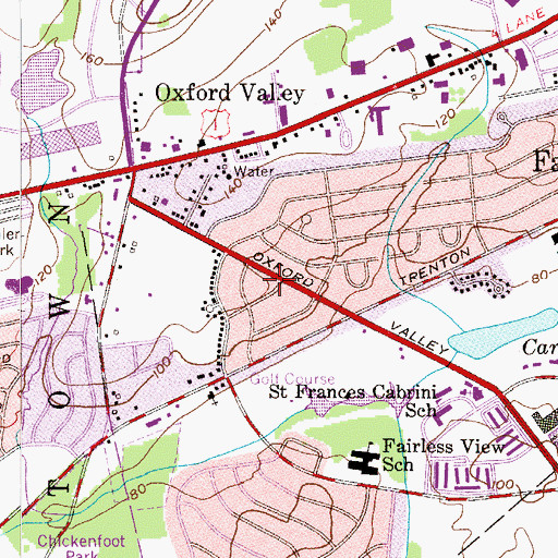 Topographic Map of Rowland Burial Ground, PA