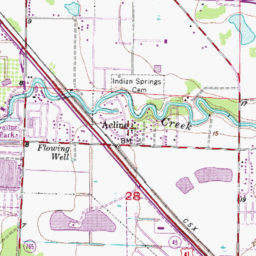 Topographic Map of Acline, FL