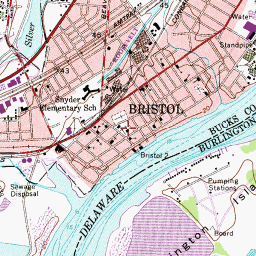 Topographic Map of Saint James Episcopal Churchyard, PA
