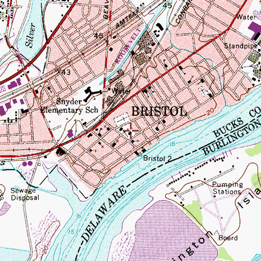 Topographic Map of Saint James Episcopal Churchyard, PA