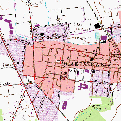 Topographic Map of Saint Johns Lutheran Cemetery, PA