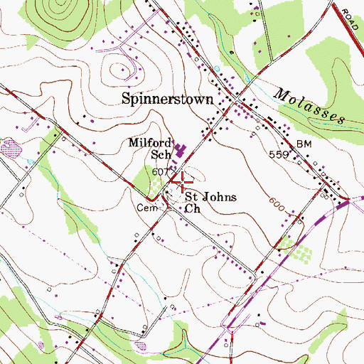 Topographic Map of Saint Johns Lutheran Cemetery, PA