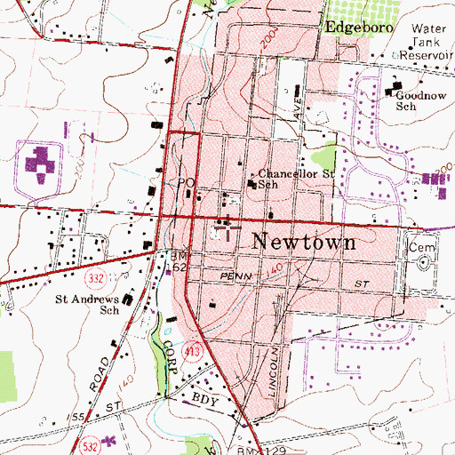 Topographic Map of Saint Lukes Episcopal Church Cemetery, PA