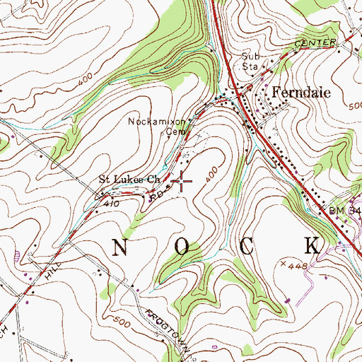 Topographic Map of Saint Lukes Evangelical Lutheran Church Cemetery, PA