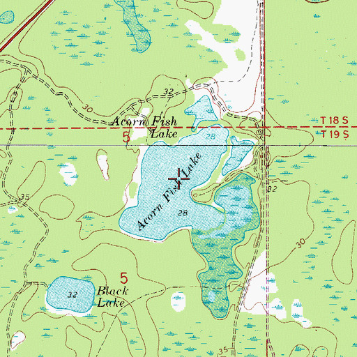 Topographic Map of Acorn Fish Lake, FL