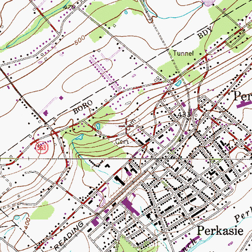 Topographic Map of Saint Stephens United Church of Christ Cemetery, PA