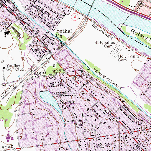 Topographic Map of Slate Hill Burial Ground, PA