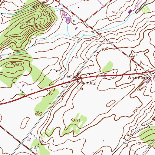 Topographic Map of Solebury Baptist Church Cemetery, PA