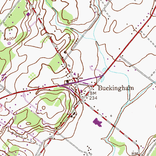Topographic Map of Trinity Episcopal Church Cemetery, PA