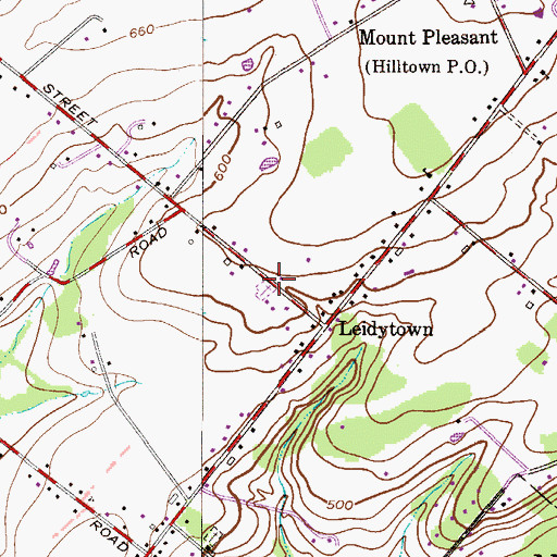 Topographic Map of Trinity Evangelical Cemetery, PA