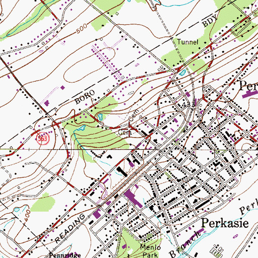 Topographic Map of Trinity Lutheran Cemetery, PA