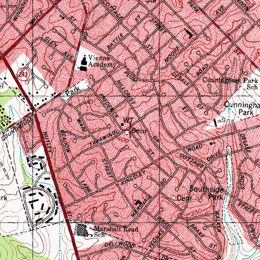 Topographic Map of Broadwater Family Cemetery, VA