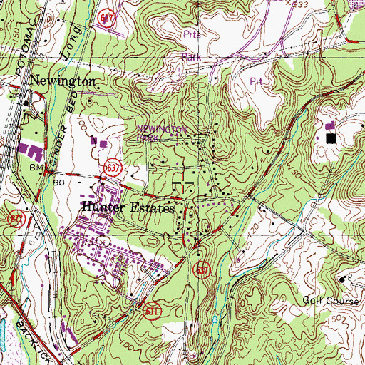 Topographic Map of Chichester Family Cemetery, VA