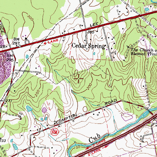 Topographic Map of Cub Run Memorial Cemetery, VA