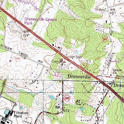 Topographic Map of Dranesville United Methodist Church Cemetery, VA
