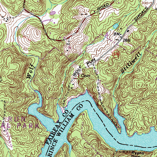 Topographic Map of Fairfax - Buckley Family Cemetery, VA