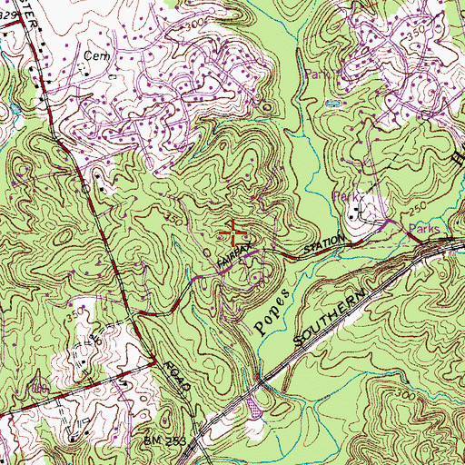 Topographic Map of Ford Family Cemetery, VA