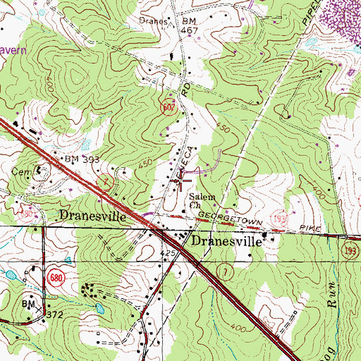 Topographic Map of Ford - Ellis - Simms Cemetery, VA