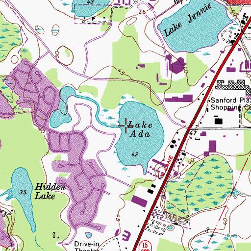 Topographic Map of Lake Ada, FL