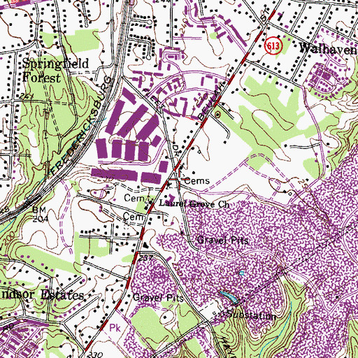 Topographic Map of Mount Calvary Community Church Cemetery, VA