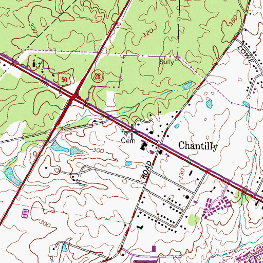 Topographic Map of Oakton Baptist Church Cemetery, VA