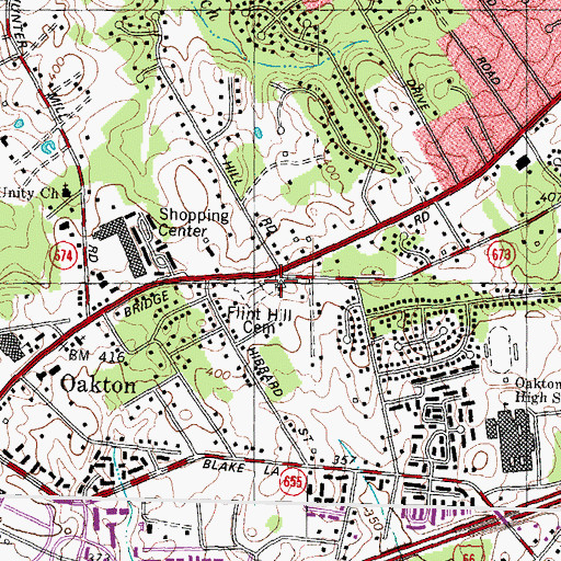 Topographic Map of Oakton Church of the Brethren Cemetery, VA