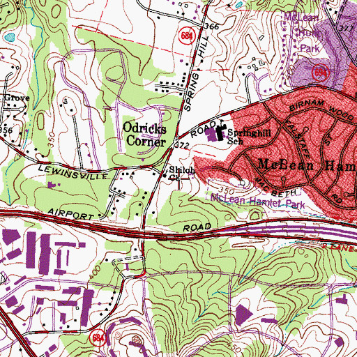 Topographic Map of Shiloh Baptist Church - New Section, VA
