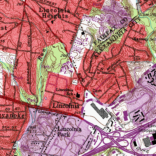 Topographic Map of Saint Paul's Chapel Cemetery, VA
