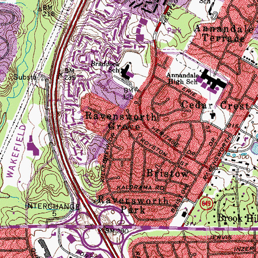 Topographic Map of Stuart - Custis Family Cemetery, VA