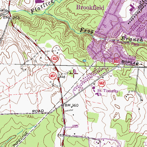 Topographic Map of Turberville - Debell Family Cemetery, VA