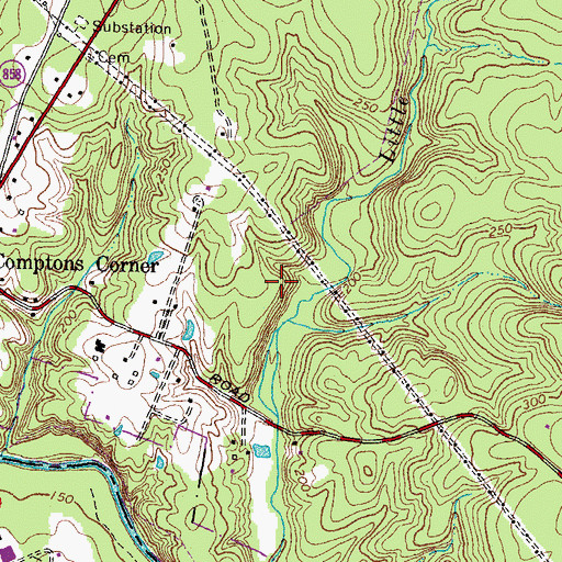 Topographic Map of Unnamed Cemetery - Compton Valley Way, VA