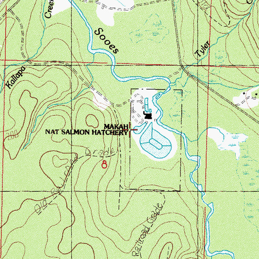 Topographic Map of Makah National Fish Hatchery, WA