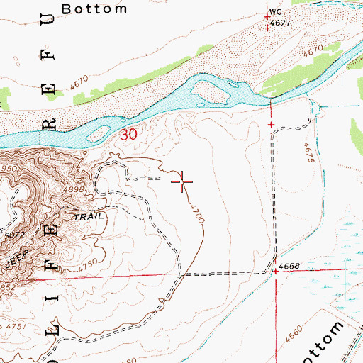 Topographic Map of Ouray National Fish Hatchery, UT