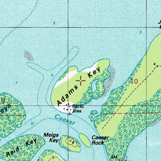 Topographic Map of Adams Key, FL