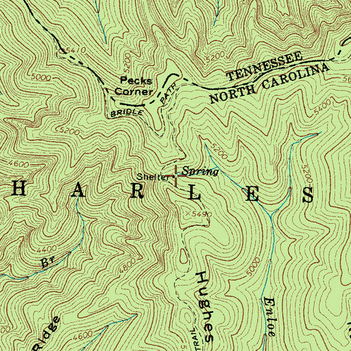 Topographic Map of Pecks Corner Shelter, NC
