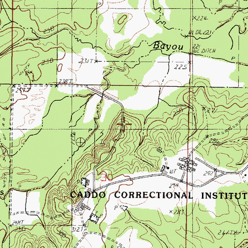 Topographic Map of Maiden Cemetery, LA